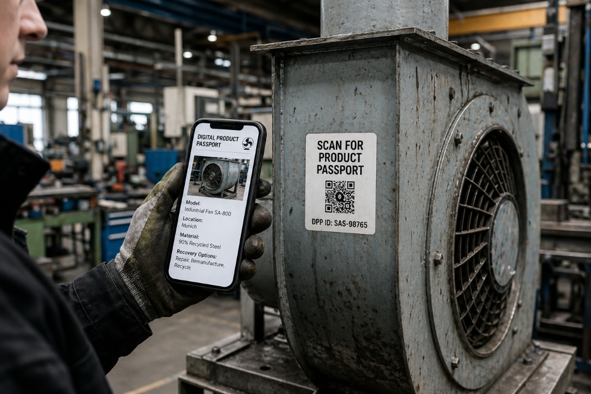 Integration eines Digitalen Produktpasses für einen industriellen Lüfter