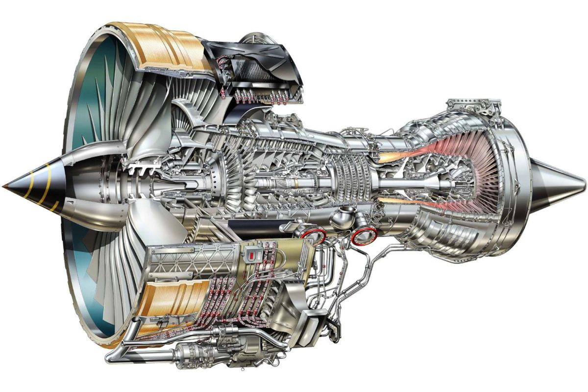 Modellzeichnung eines Trent 700 Triebwerks