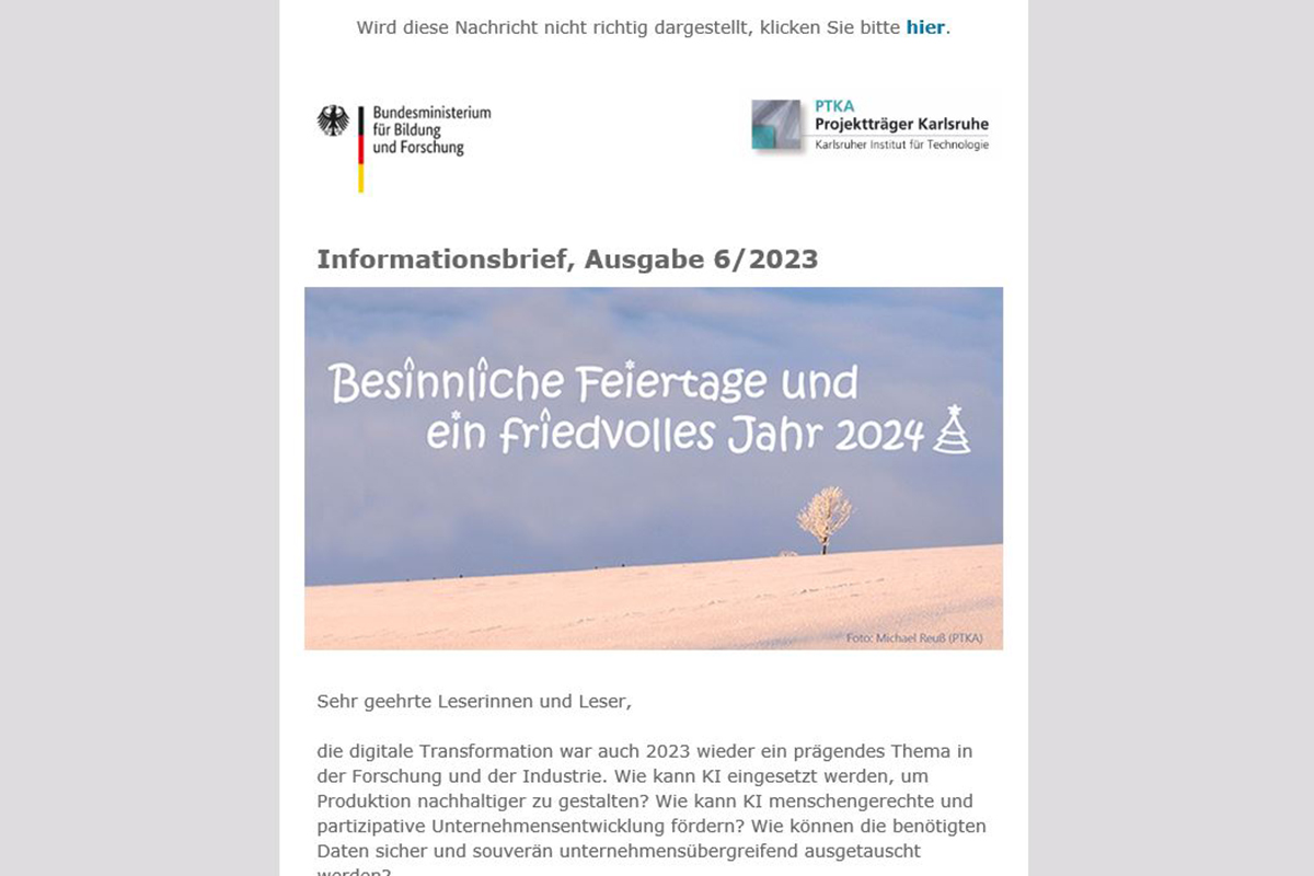 Informationsbrief zur Zukunft der Wertschöpfung, Ausgabe 6/2023
