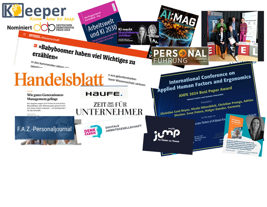 Medienresonanz KI_eeper-Projekt sowie Darstellung von Awards © KI_eeper/ifaa