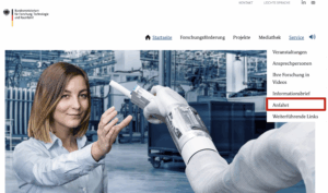 Screenshot eines Teils der Startseite der Internetseite www.zukunft-der-wertschoepfung.de