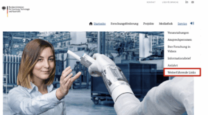 Screenshot eines Teils der Startseite der Internetseite www.zukunft-der-wertschoepfung.de