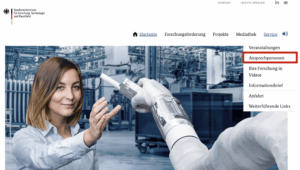 Screenshot eines Teils der Startseite der Internetseite www.zukunft-der-wertschoepfung.de